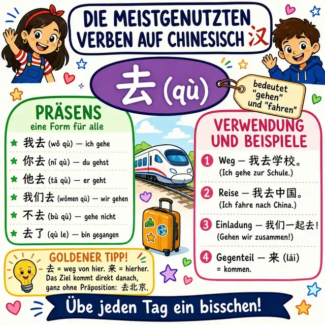 Mindmap: Verb 去 qù (GEHEN)
